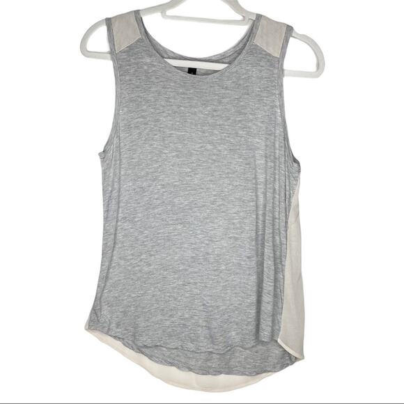J. Crew Basic Grey Tank with Tan Sheer Back Extra Small - Picture 2 of 7